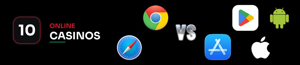 Comparación: navegador Chrome o Safari frente a app Android e iOS